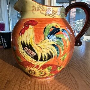 Maxcera Orange Rooster Pitcher